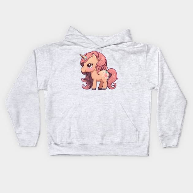 Beautiful pony unicorn Kids Hoodie by Cute Planet Earth Mini